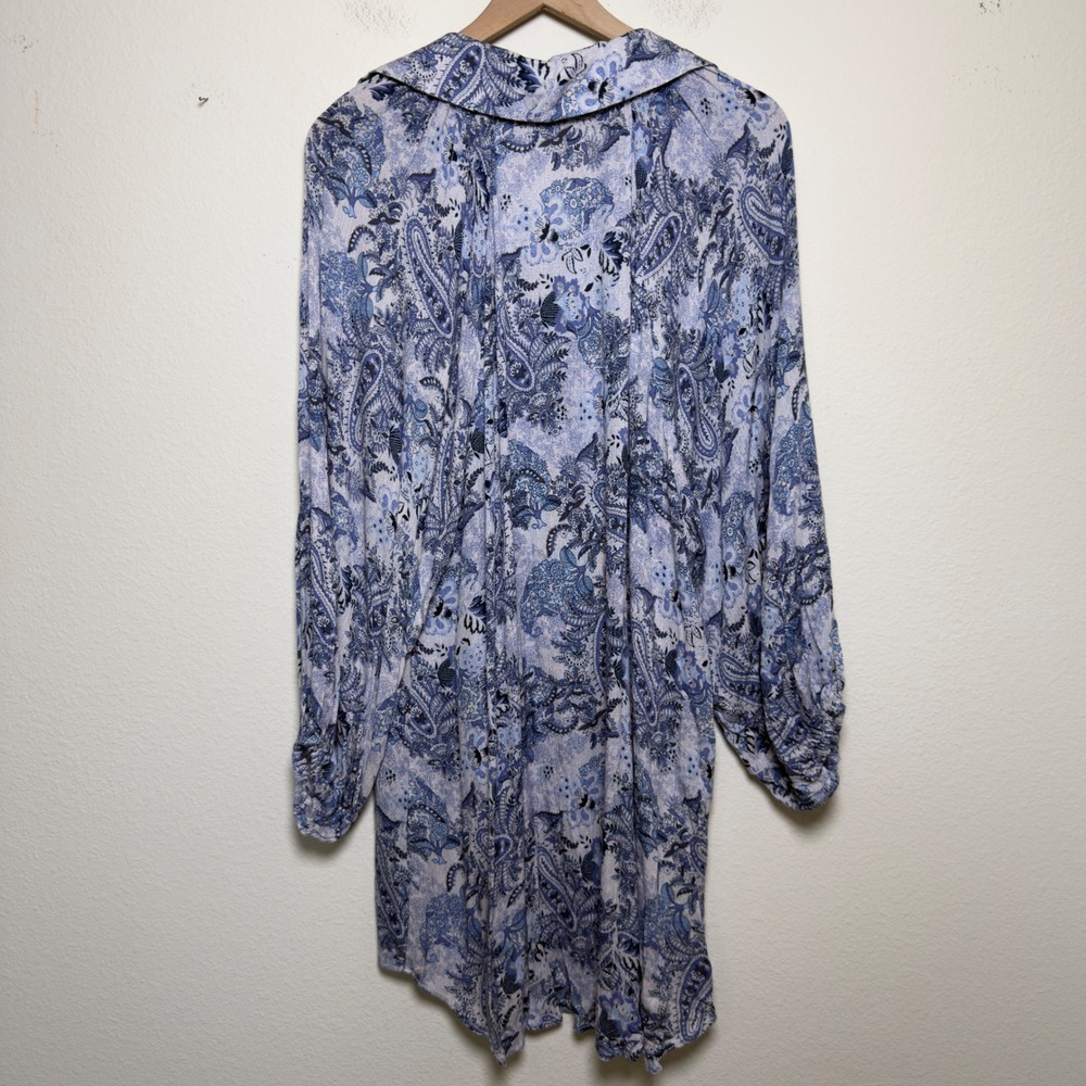 Aritzia Dress Forum Women Mini Cottagecore Dress Medium Blue Paisley Western - Picture 12 of 13